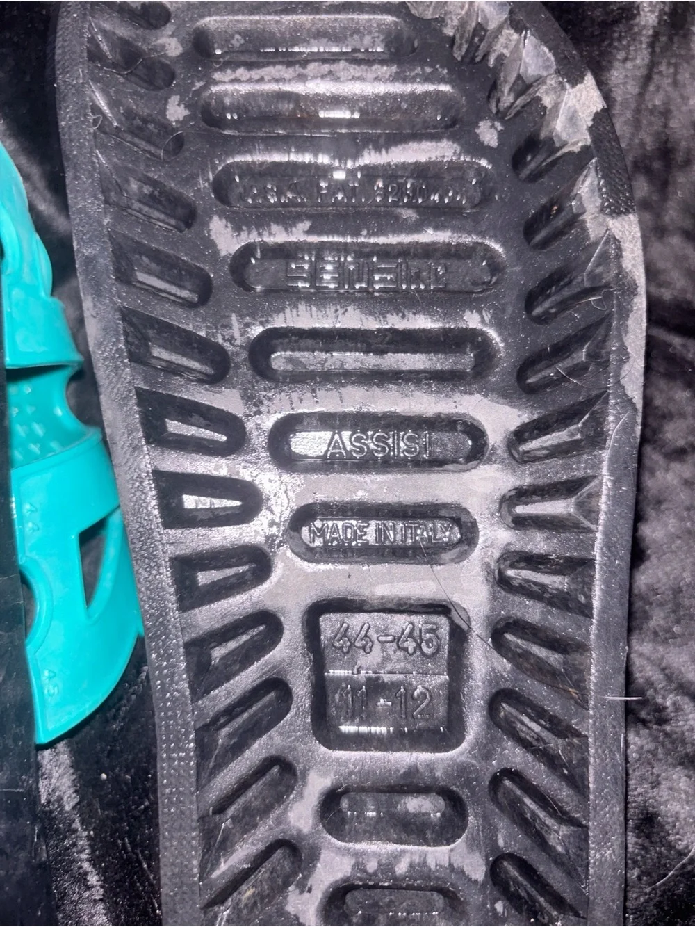 Sensi Assisi Massage Slide Sandals Black Teal Italy Men’s 11-12 EU 44-45